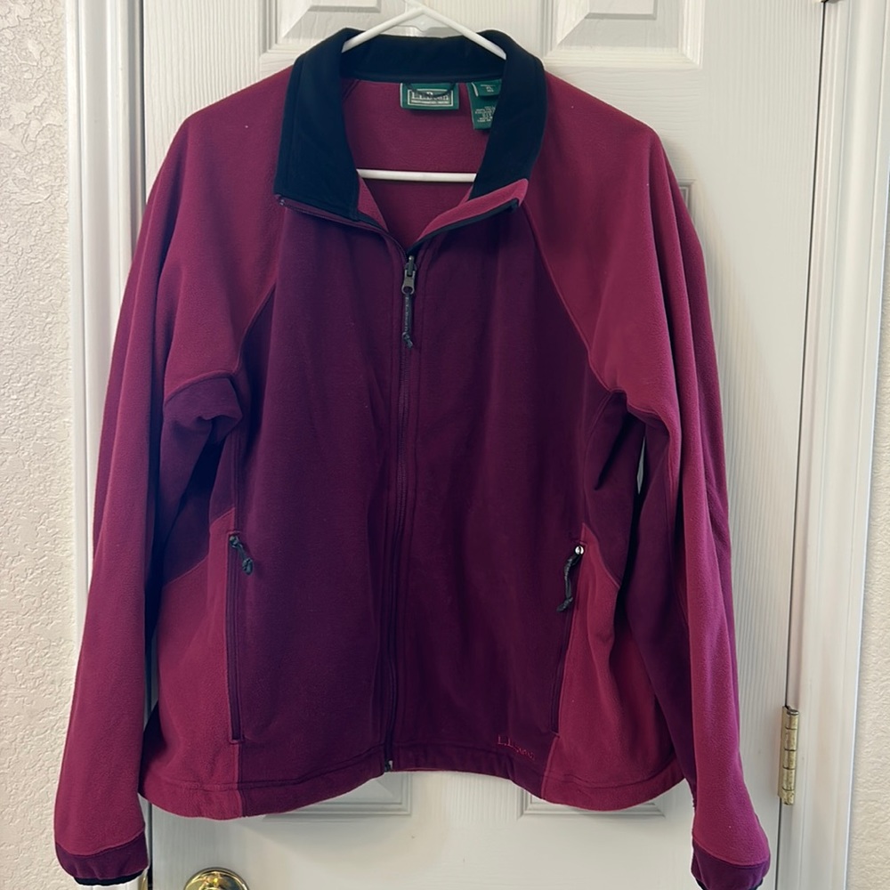 L.L. Bean Burgundy Jacket with Black Accents